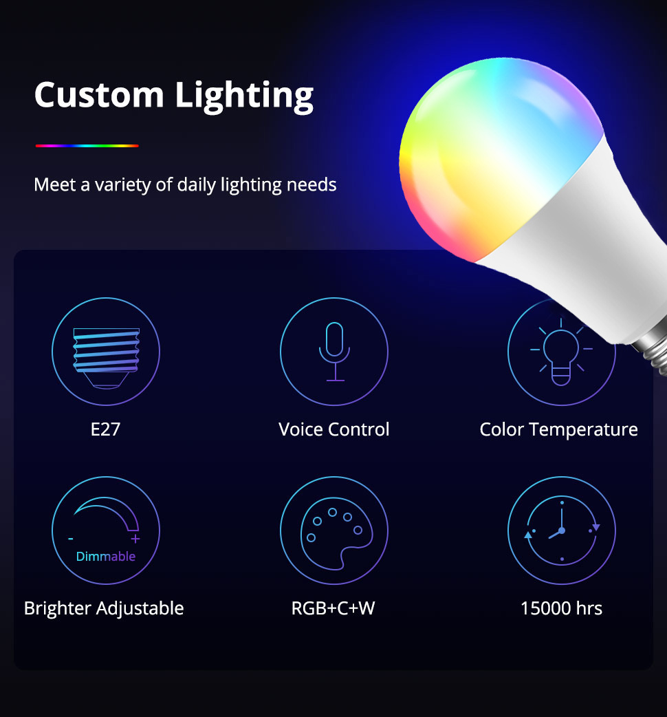 Matter Smart Bulb with RGB Colors (RSH-Matter-WB080)